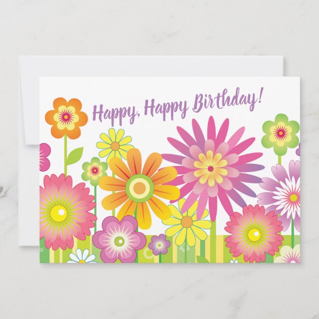 Lycklig, Grattis på födelsedagen Kort (Framsida)