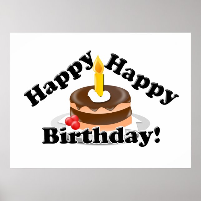 Lycklig, Grattis på födelsedagen! Poster (Framsidan)