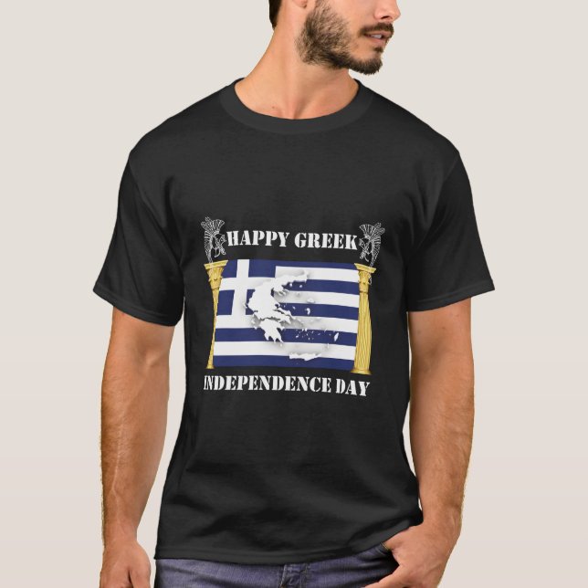 Lycklig grekiska Independence day 25 mars A Grekis T Shirt (Framsida)