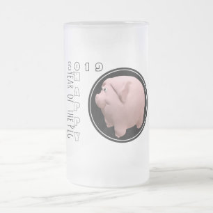 Lycklig Gris år Födelsedag 3D Frostat glaset Mugg