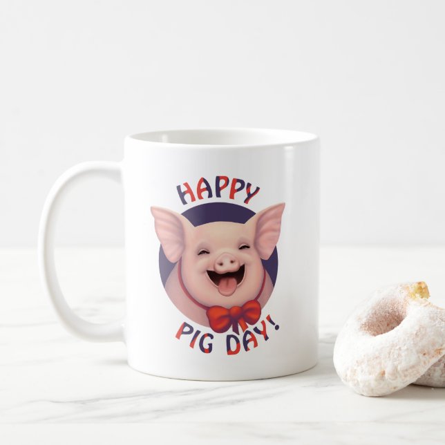 Lycklig Gris-dagen! Kaffemugg (Med munk)