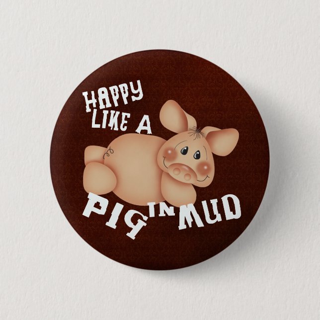 Lycklig gris knapp (Framsida)