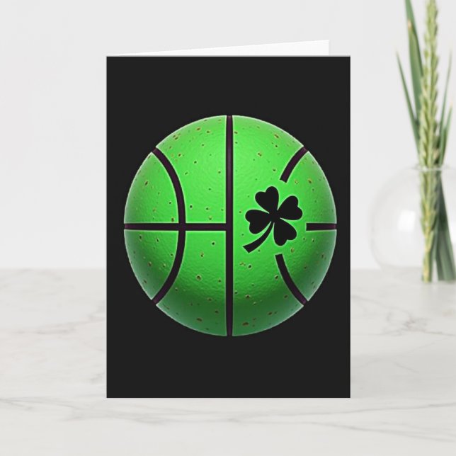 Lycklig Grön Basketbollskort Kort (Framsida)