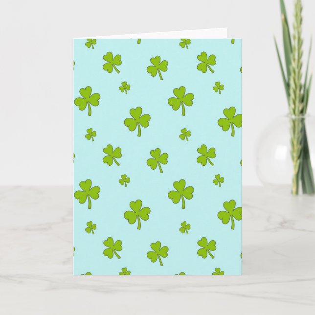 Lycklig Grön Shamrock Mönsterkort Kort (Framsida)