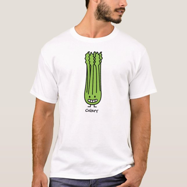 Lycklig grönsak för fiber för grönt för tee shirt (Framsida)