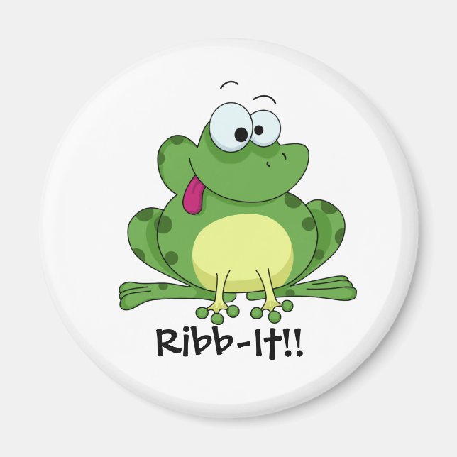 Lycklig Grönt Frog Magnet (Framsidan)