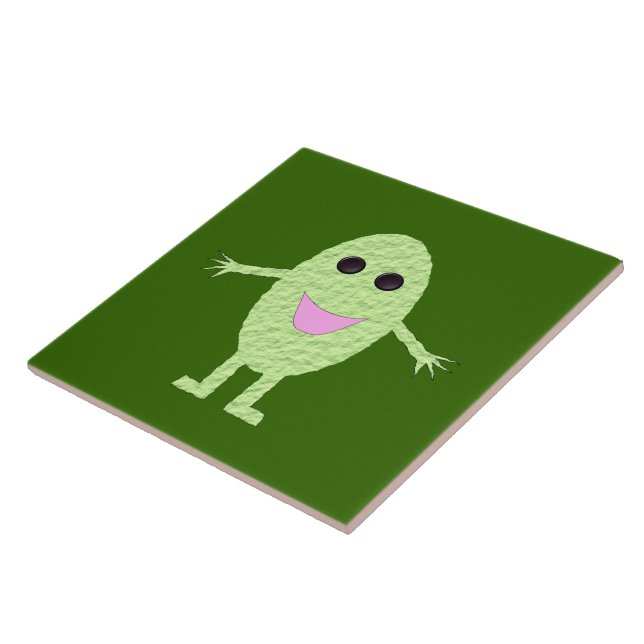 Lycklig Grönt Grape Tile Kakelplatta (Sidan)