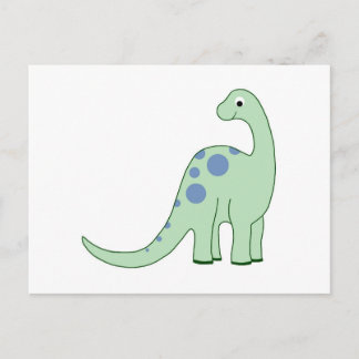 Lycklig Grönt Tecknad Dinosaur Vykort