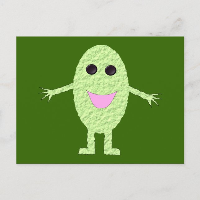 Lycklig Grönt-vykort Vykort (Framsida)