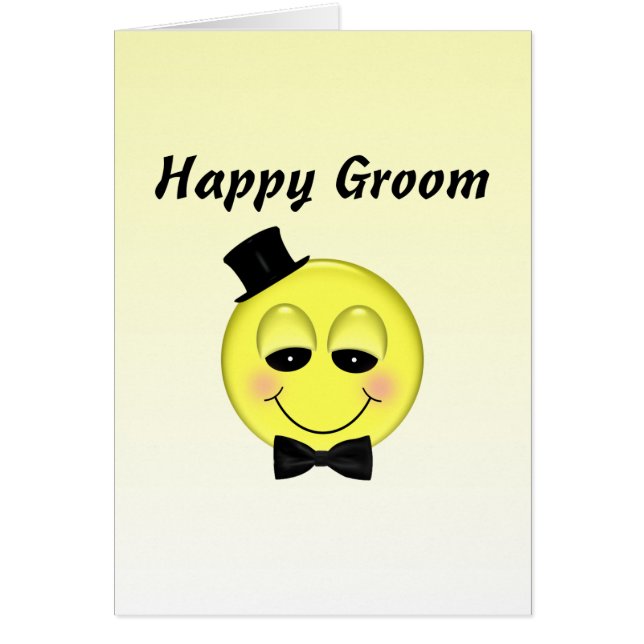Lycklig Groom Hälsningskort (Framsidan)