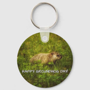 Lycklig Groundhog dag! keychain Nyckelring