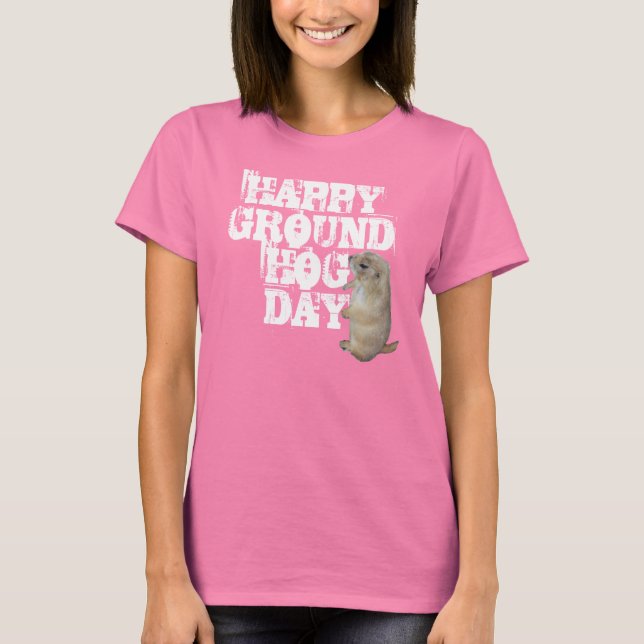 LYCKLIG GROUNDHOG DAG T SHIRT (Framsida)