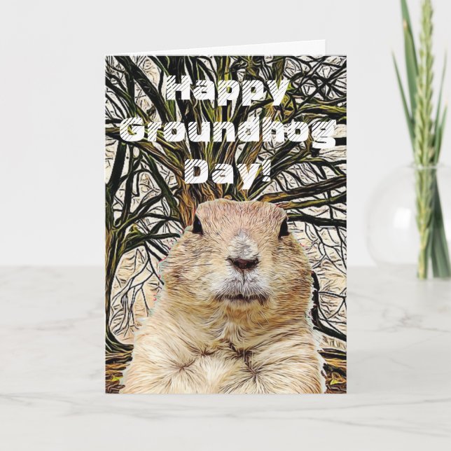 Lycklig Groundhog dag till dig helgdag Kort (Framsida)