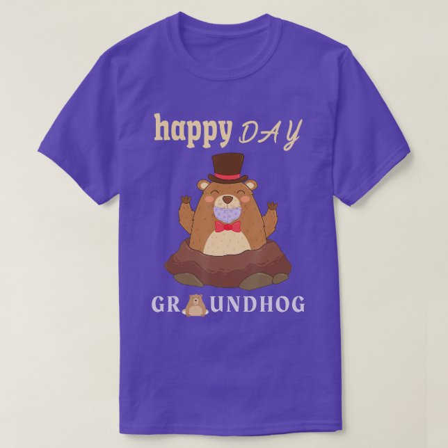 Lycklig Groundhog Day 2021 Ansikte Mask Funny Gift T Shirt (Design framsida)