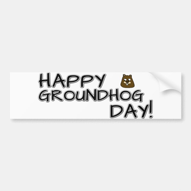 Lycklig Groundhog Day! Bildekal (Framsidan)