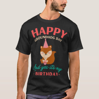 Lycklig Groundhog Day Birthday Groundhog Älskare T Shirt