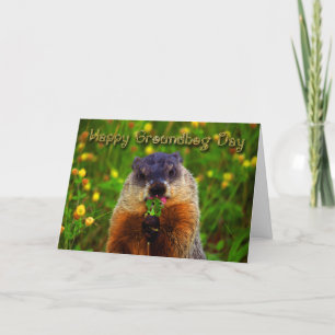 Lycklig Groundhog Day EEG Flower Kort