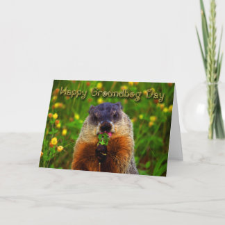 Lycklig Groundhog Day EEG Flower Kort