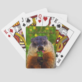 Lycklig Groundhog Day EEG Flower Kortlek