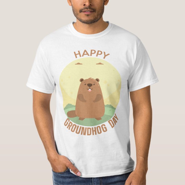 Lycklig Groundhog Day Essential T-Shirt (Framsida)
