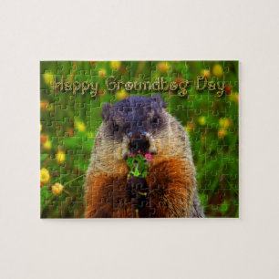 Lycklig Groundhog Day Ewing Flower Pussel