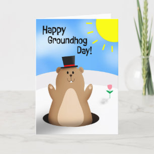 Lycklig Groundhog Day for any Cute Helgkort