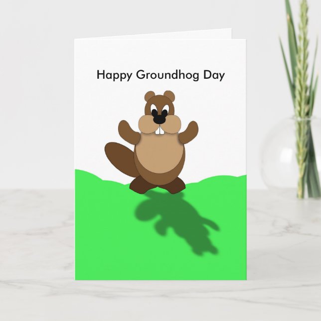 Lycklig Groundhog Day, Groundhog Arm Up Kort (Framsida)