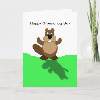 Lycklig Groundhog Day, Groundhog Arm Up Kort