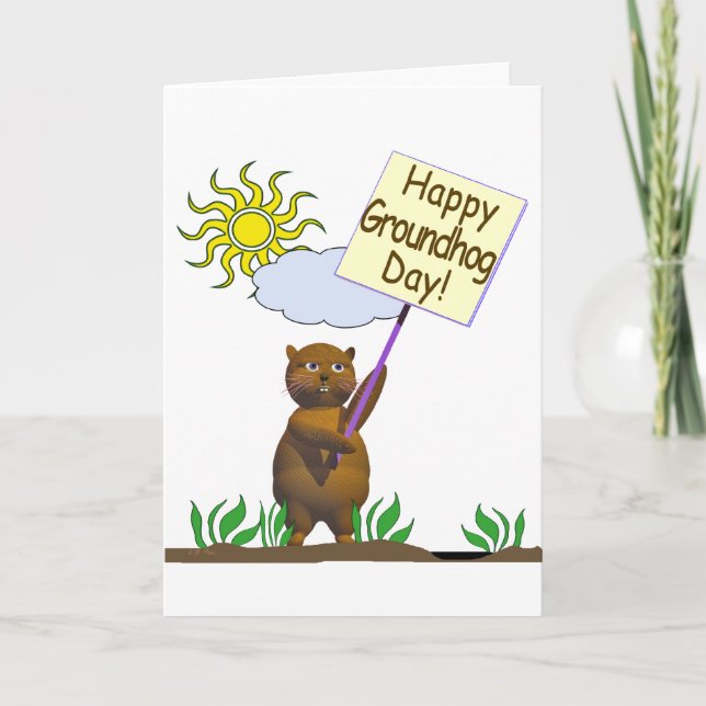 Lycklig Groundhog Day Groundhog Kort (Framsida)