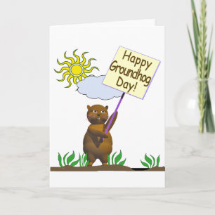 Lycklig Groundhog Day Groundhog Kort