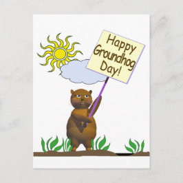 Lycklig Groundhog Day Groundhog Vykort