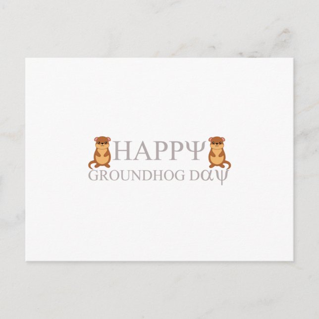 lycklig Groundhog Day Helg Vykort (Framsida)
