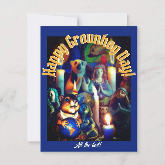 Lycklig Groundhog Day Julkort (Framsida)