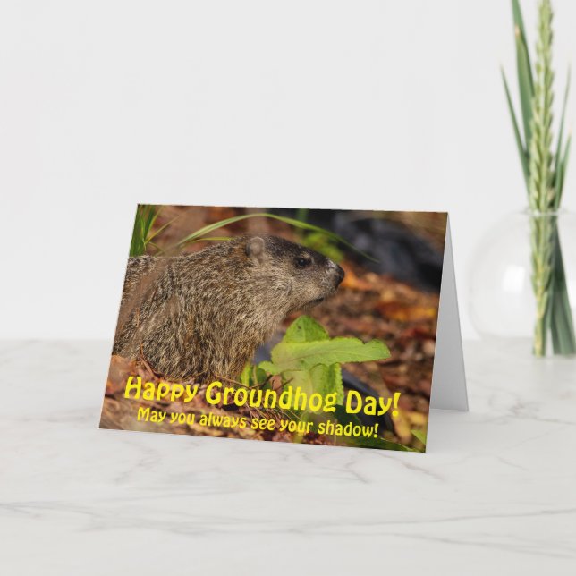 Lycklig Groundhog Day Kort (Framsida)