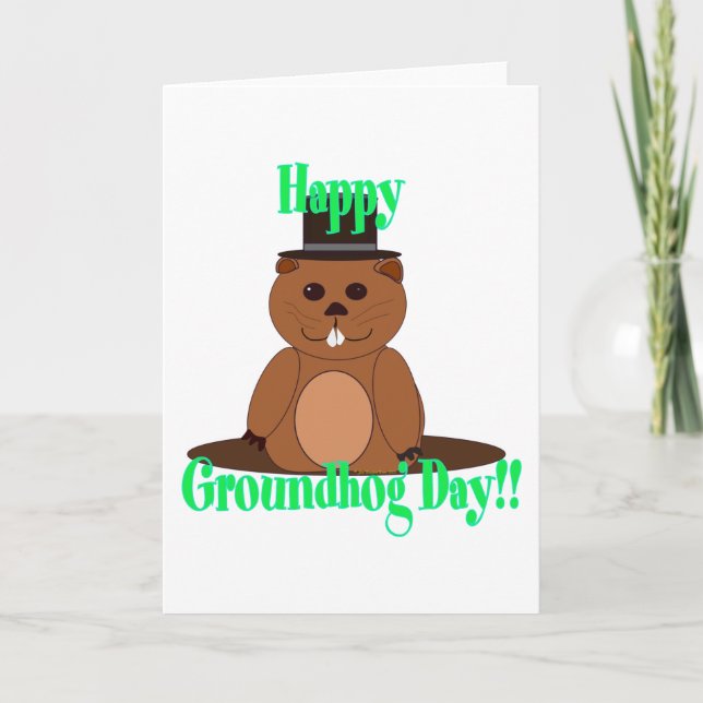 Lycklig Groundhog Day! Kort (Framsida)