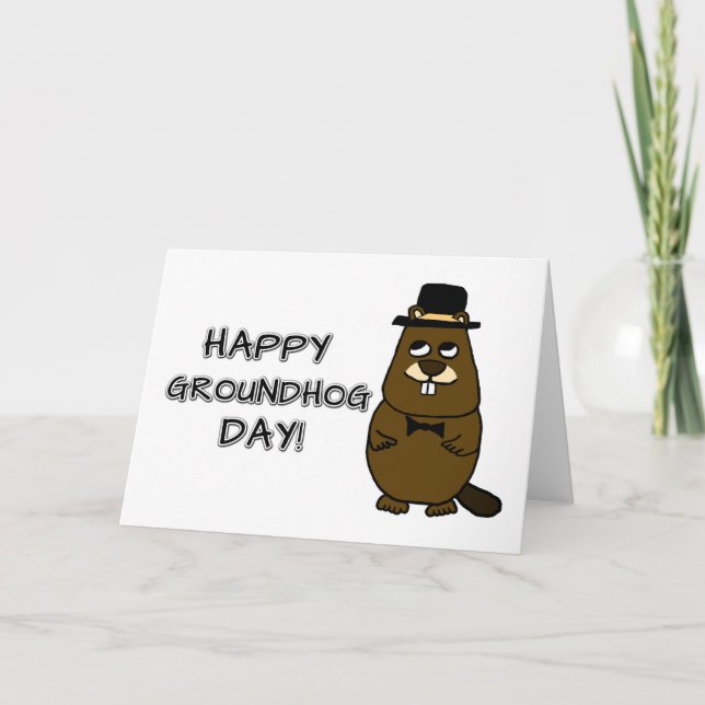 Lycklig Groundhog Day! Kort (Framsida)