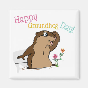Lycklig Groundhog Day Magnet