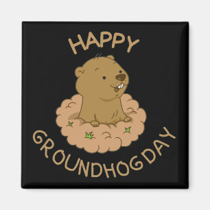 Lycklig Groundhog Day Magnet