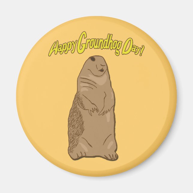 Lycklig Groundhog Day Magnet (Framsidan)