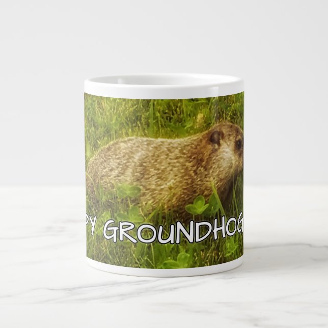 Lycklig Groundhog Day! mugg Jumbo Mugg (Framsidan)