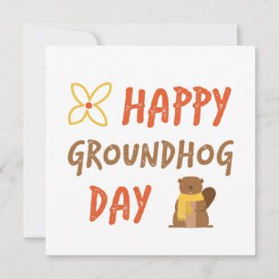 Lycklig Groundhog Day // Novelty Groundhog Day Bla Kort