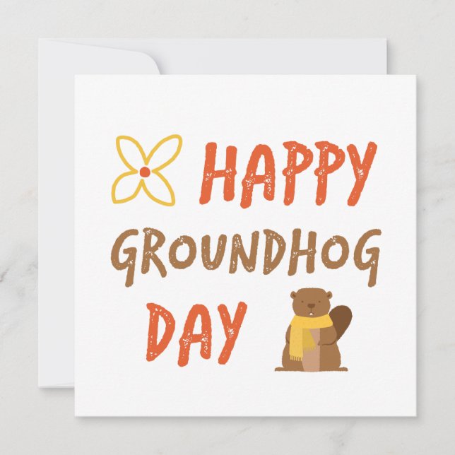 Lycklig Groundhog Day // Novelty Groundhog Day Bla Kort (Framsida)