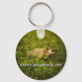 Lycklig Groundhog Day! Nyckelring