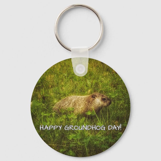 Lycklig Groundhog Day! Nyckelring (Framsida)