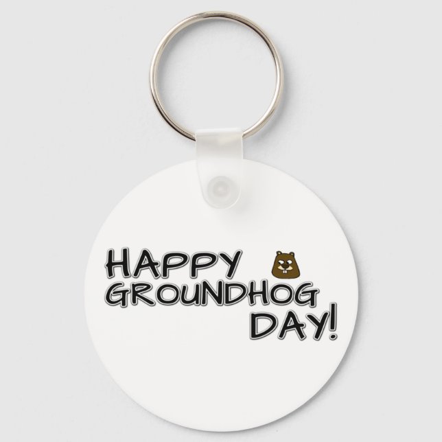 Lycklig Groundhog Day! Nyckelring (Framsida)