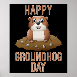 Lycklig Groundhog Day Poster