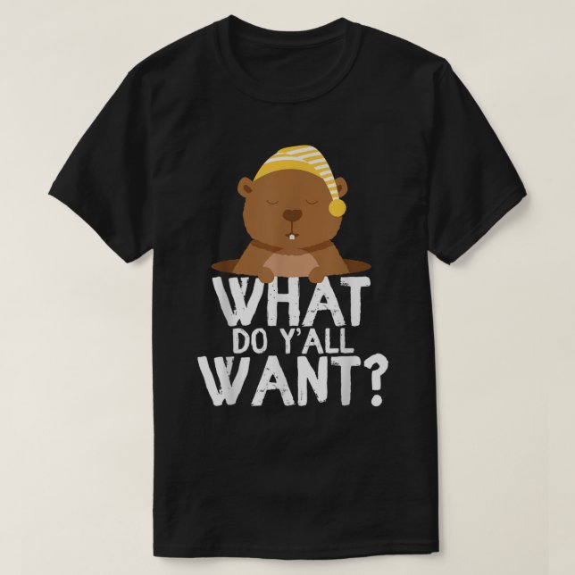 Lycklig Groundhog Day Sömnig Punxsutawney Phil T Shirt (Design framsida)