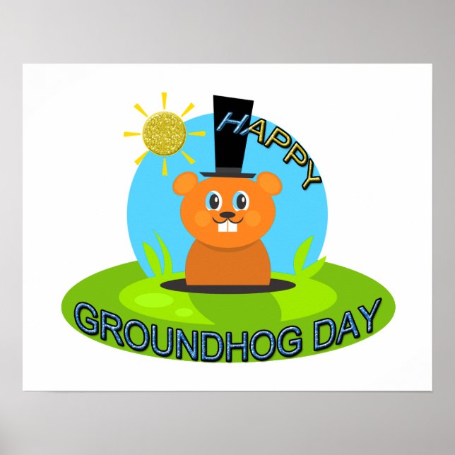 Lycklig Groundhog Day Sunshine Poster (Framsidan)
