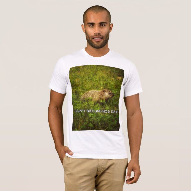 Lycklig Groundhog Day! T-shirt (Hel framsida)