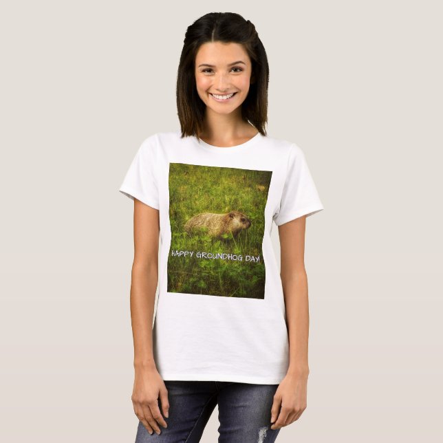 Lycklig Groundhog Day! Tee (Hel framsida)